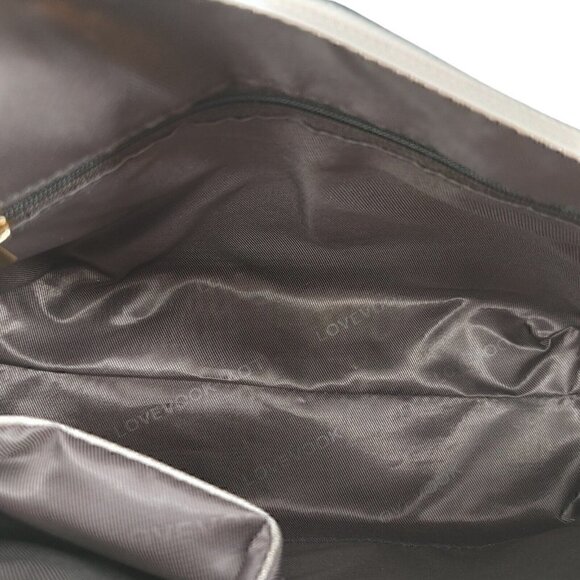 LOVEVOOK Silver Synthetic Saffiano Leather Small Dome Crossbody Good  Pre-Own - Picture 10 of 12